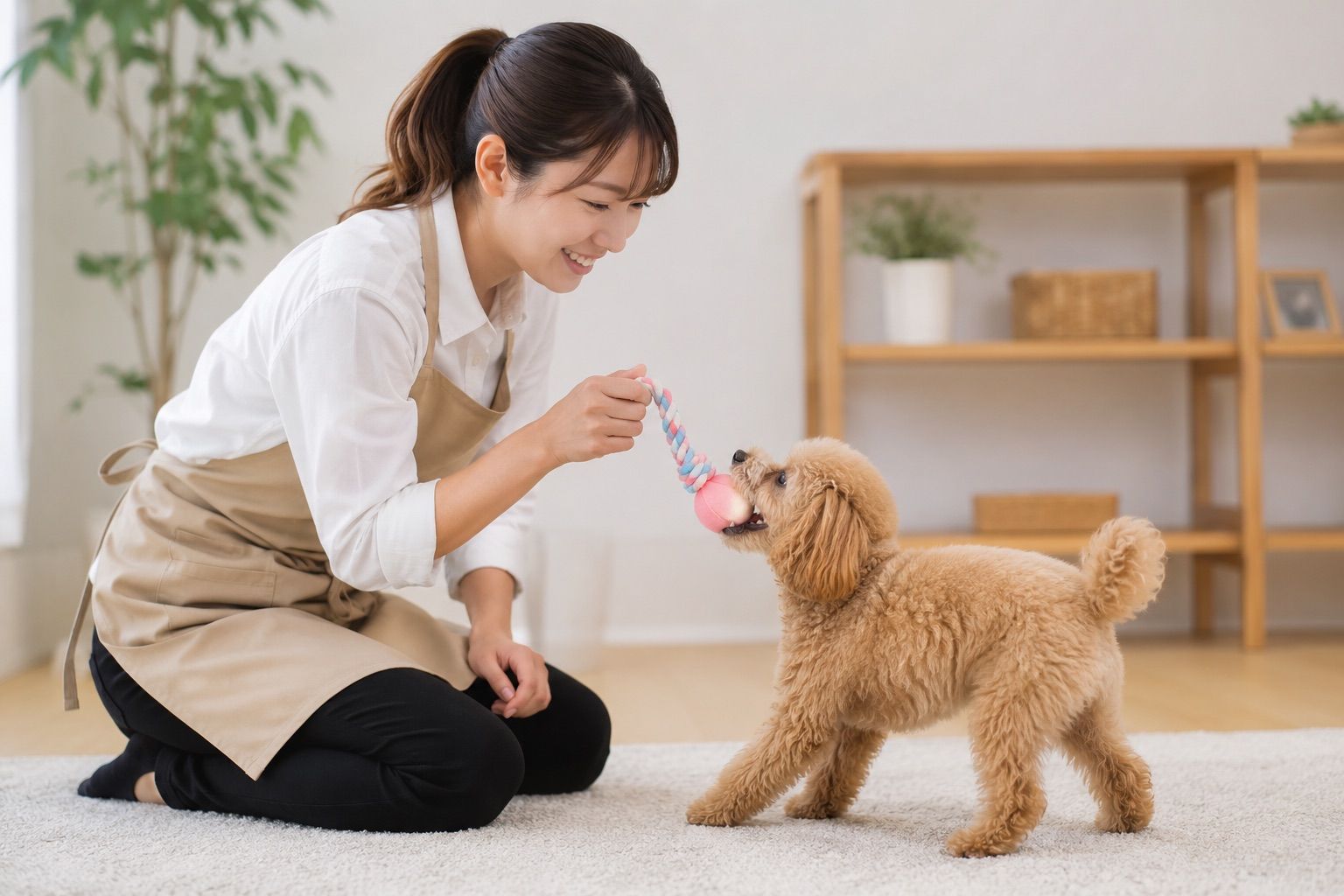 ご自宅を訪問してお世話する基本シッティングの様子